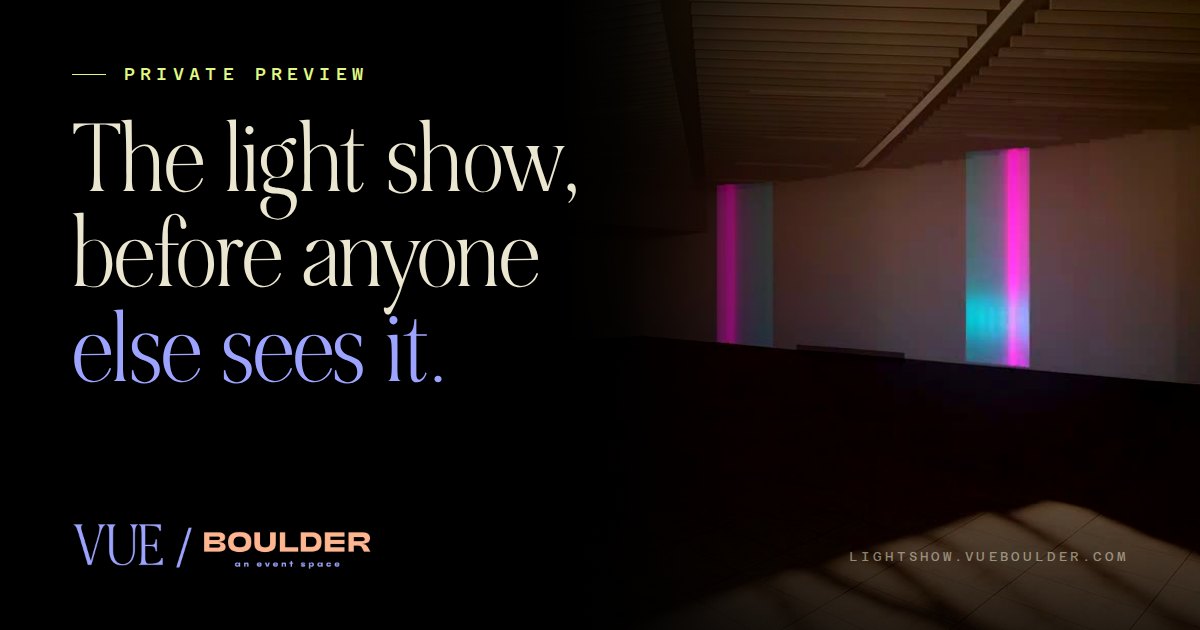 The light show, before anyone else sees it. Private preview.